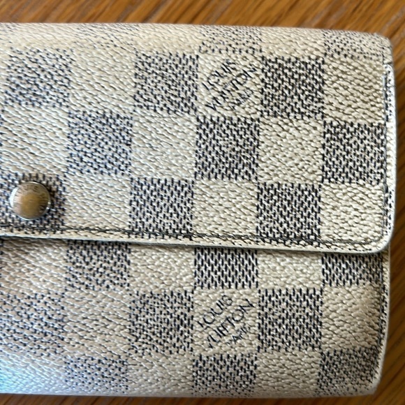 Authentic Louis Vuitton Damier Azur Sarah Wallet Worn Needs Some Love Project - Picture 4 of 14